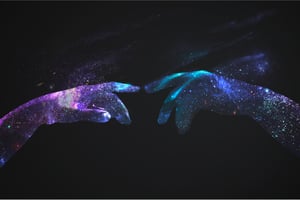 hands-digital-universe-background